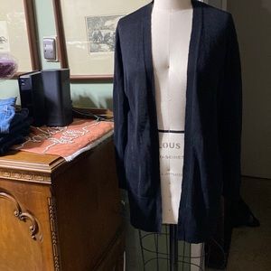 new Ann Taylor linen open cardigan black